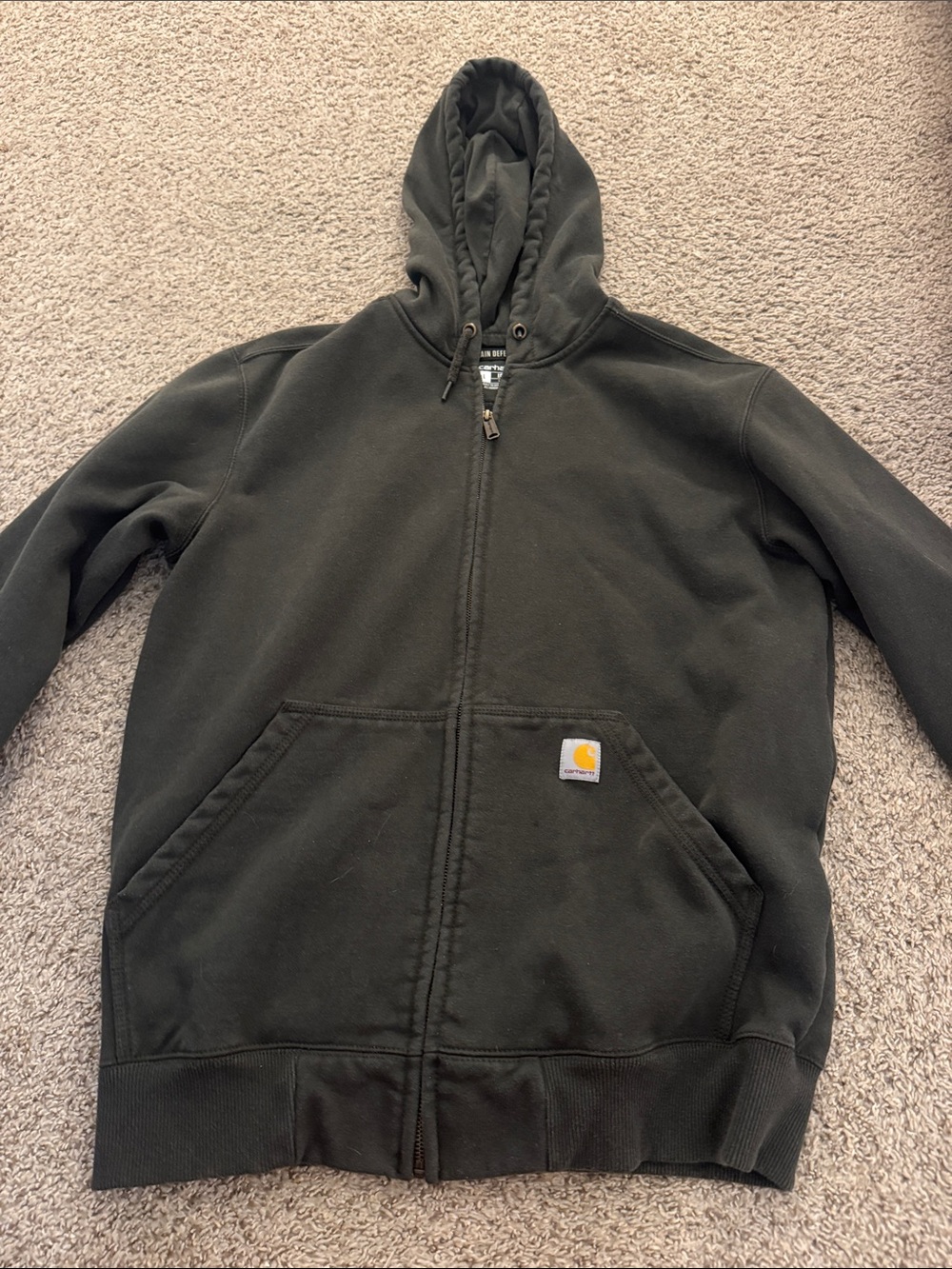 Carhartt Dark Olive Full-Zip Hooded Sweatshirt